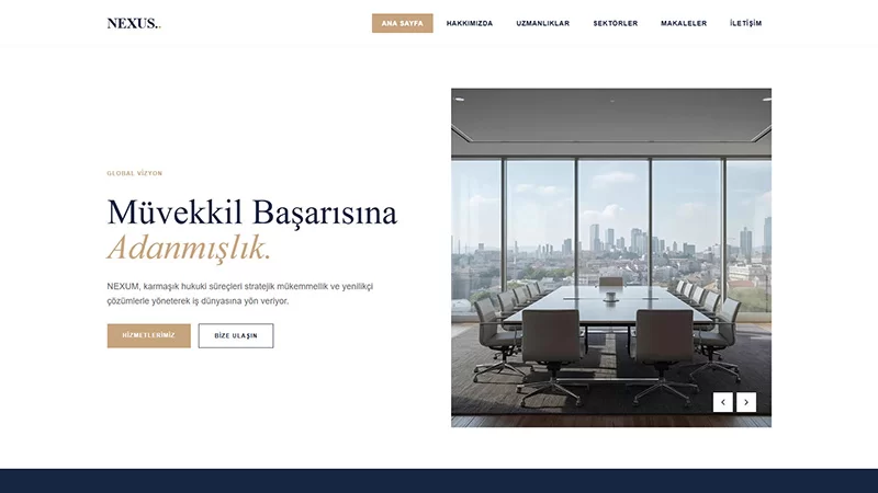 Çağdaş ve güncel trendlere uygun, temiz arayüzlü ve bilgilendirici avukat web sitesi kapak görseli.